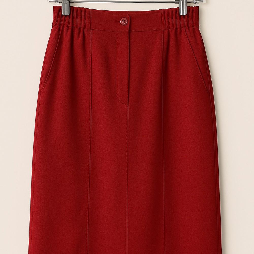 Elegant Red 80s Women's Skirt